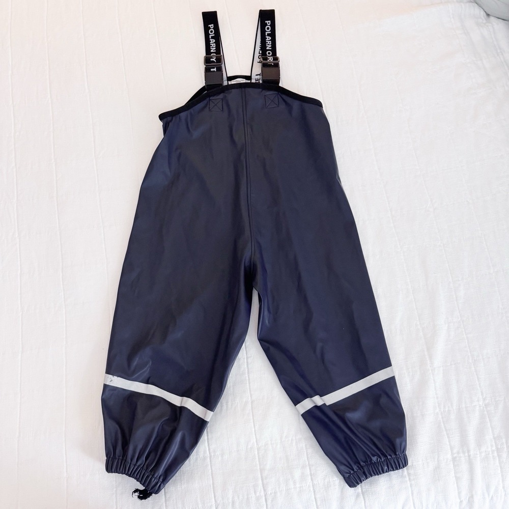 Polarn O. Pyret Suspender Rain Snow Bibs Pants 2-4 Years Waterproof Sweden READ